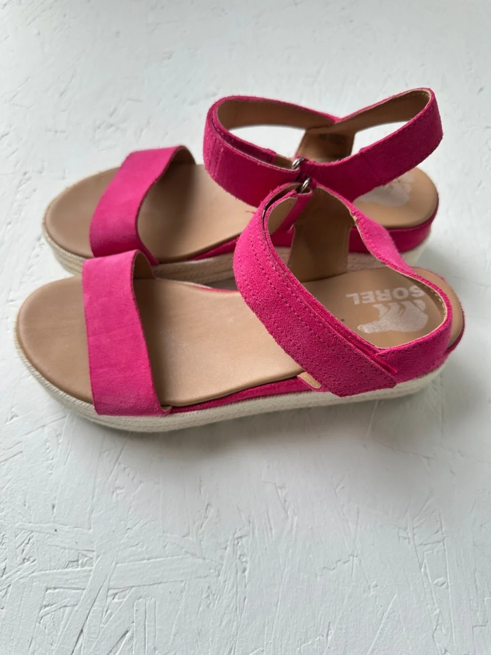 SOREL Women's Cameron Espadrille Wedge Flatform Sandals in Fuchsia Fizz